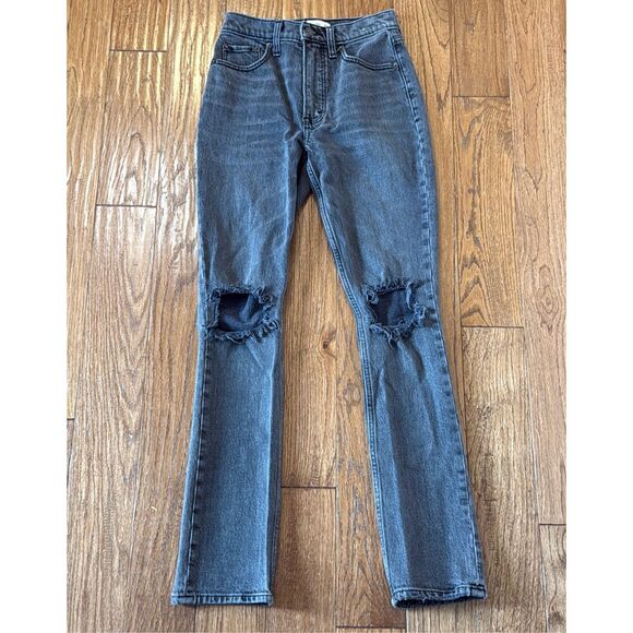 Abercrombie & Fitch the 90’s high rise skinny jeans black wash 25/0 - Picture 11 of 11